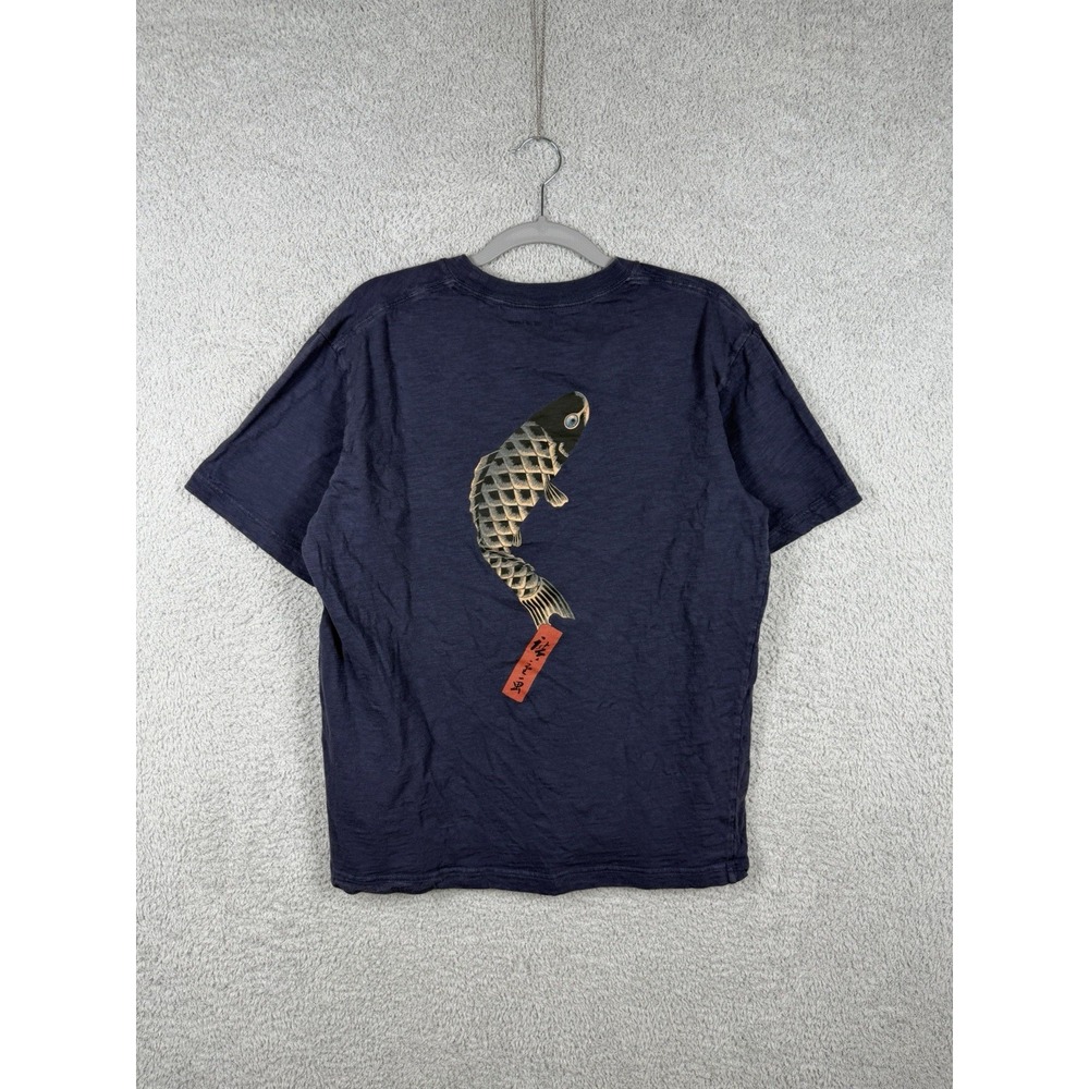 UNIQLO MFA Boston Japanese Carp Blue Short Sleeve T-Shirt Size M